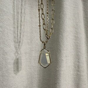 Kendra Scott Alexandria Gold Multi Strand Necklace in Iridescent Drusy